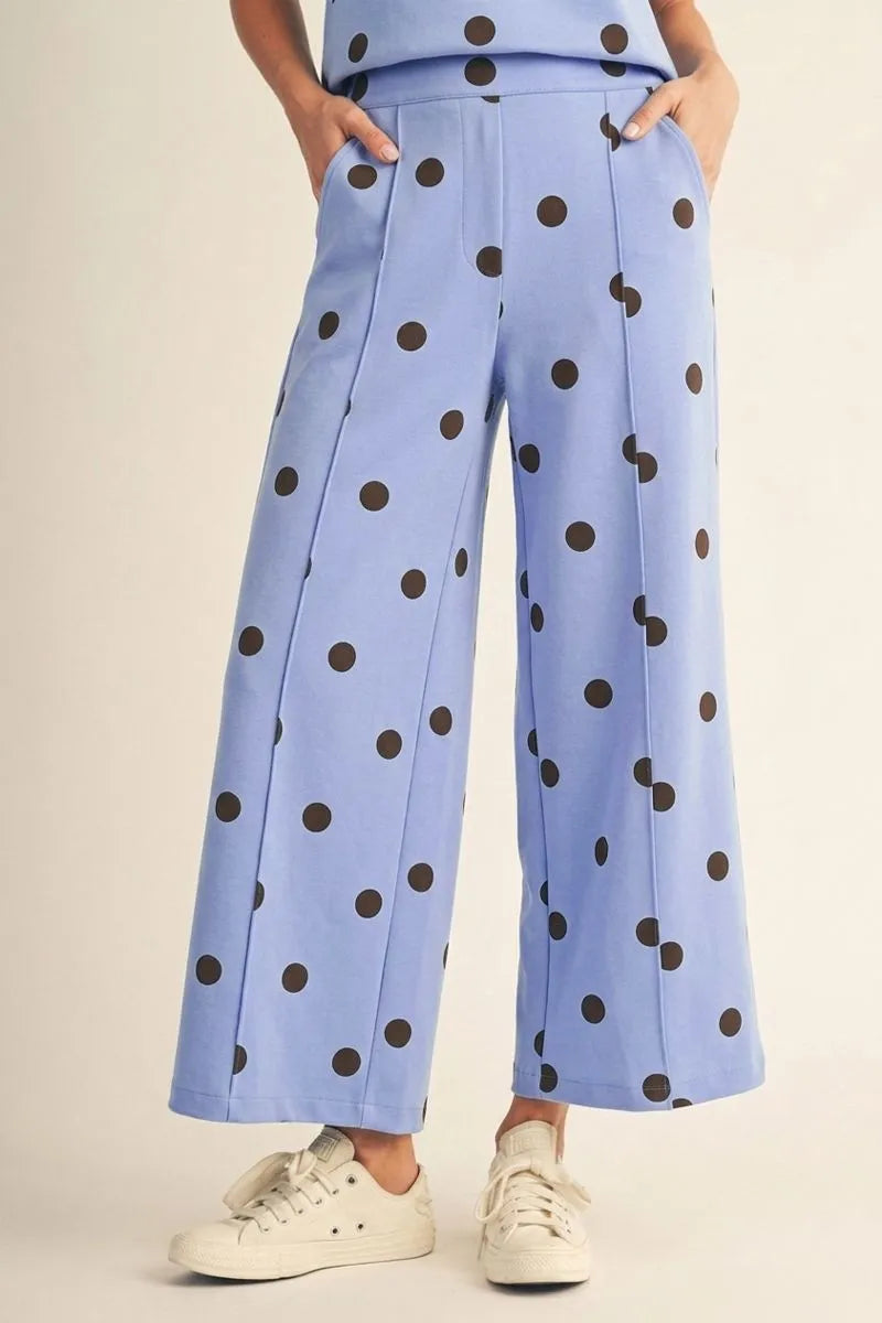 Jodifl Elastic Waist Polka Dot Pant In Peri Blue *COMING SOON*