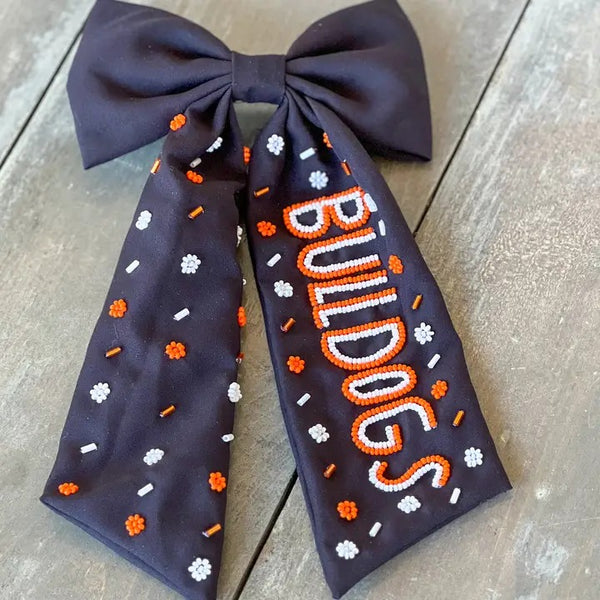 Custom School Beaded Bows