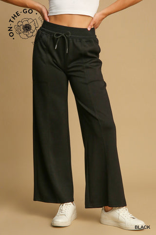 Umgee Luxeknit Lounge Pants In Black
