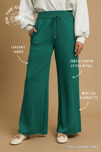 Umgee Luxeknit Lounge Pants In Teal