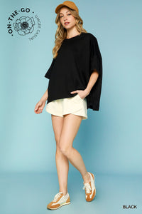 Umgee Luxeknit Oversized Top In Black  *COMING SOON*