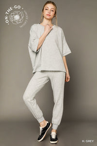 Umgee Luxeknit Oversized Top In Heather Gray  *COMING SOON*