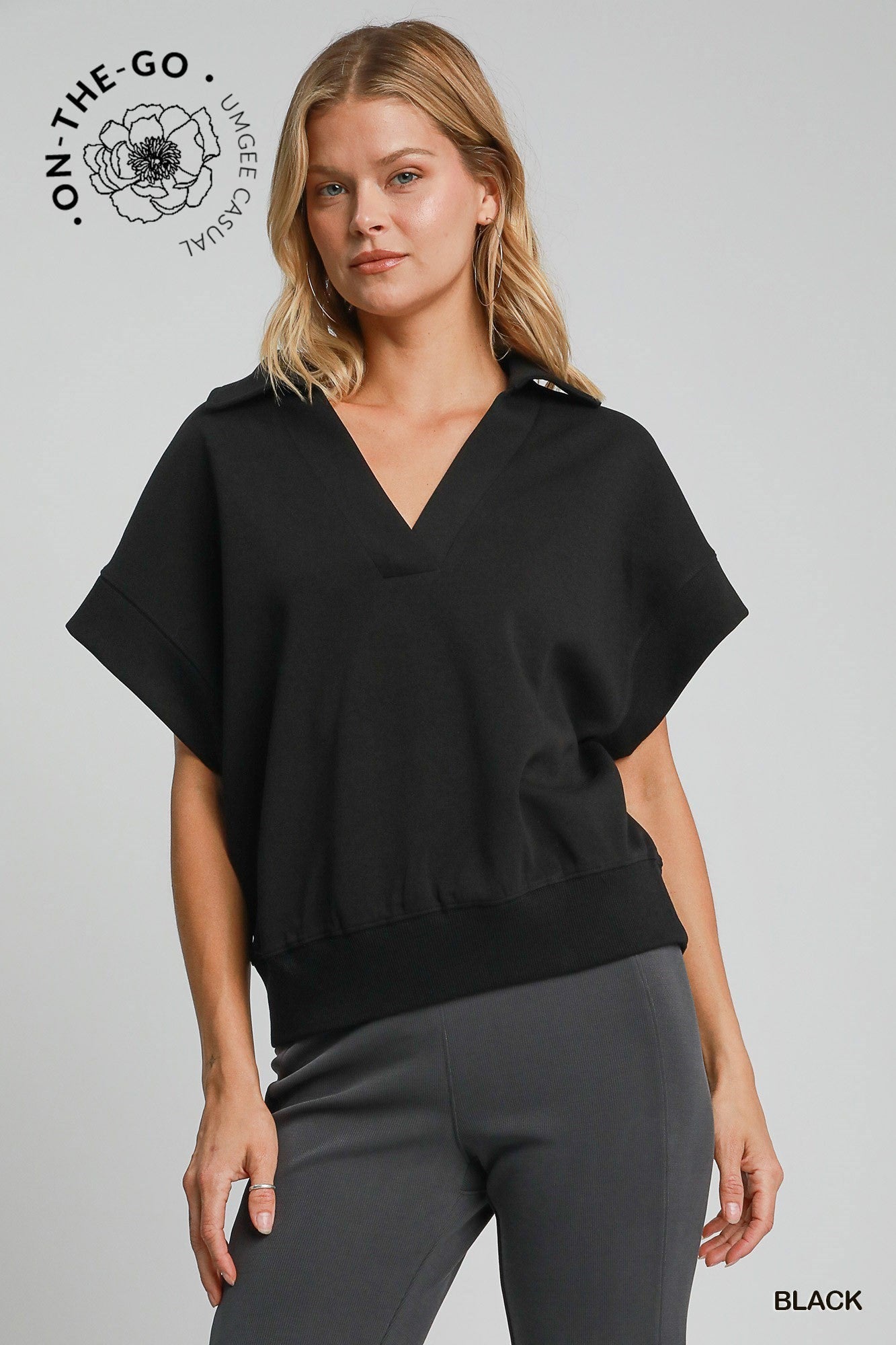 UMGEE Luxeknit Pullover Top In Black