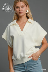 UMGEE Luxeknit Pullover Top In Cream
