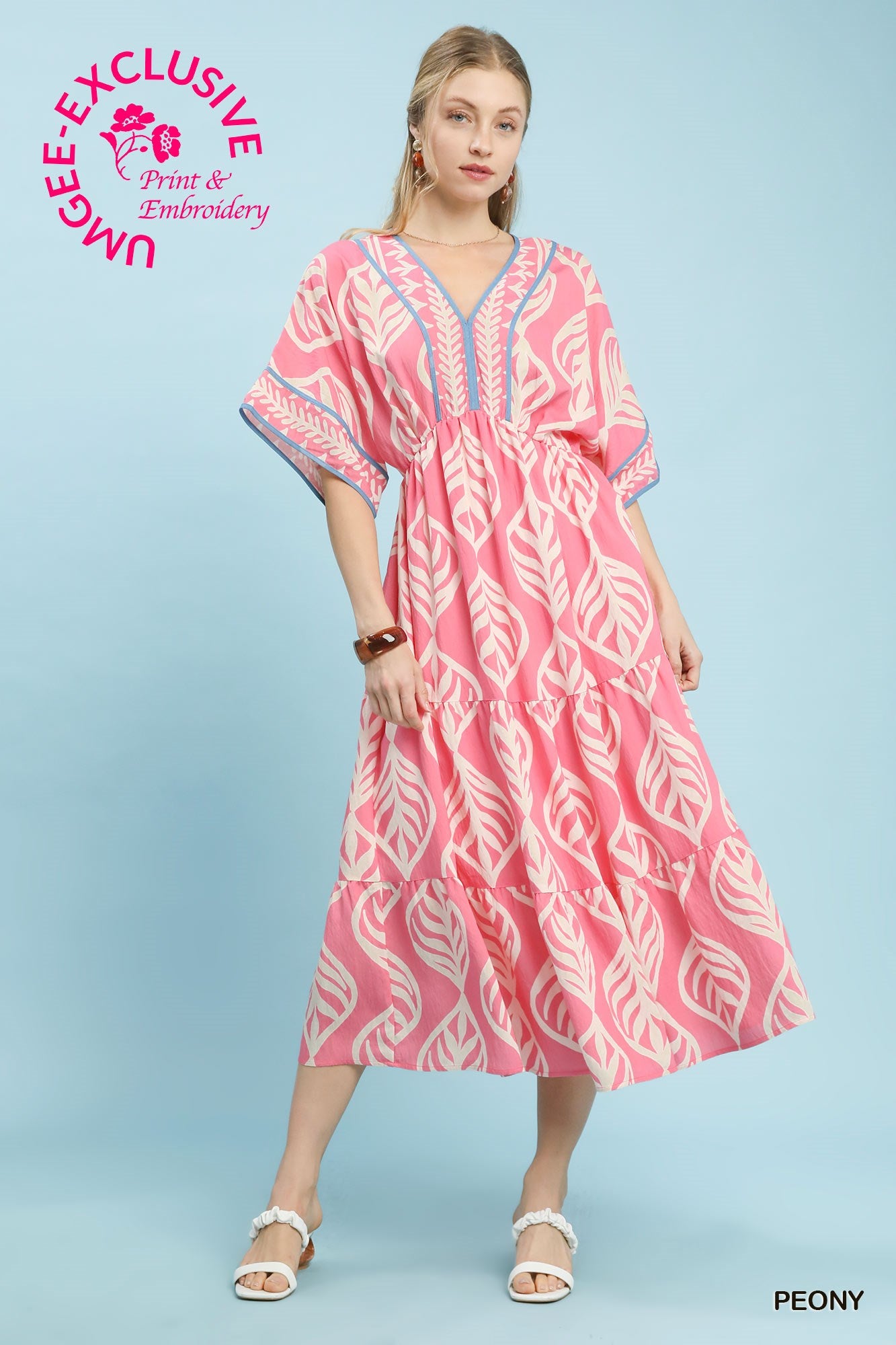 Umgee Boho Maxi Dress In Peony *COMING SOON*