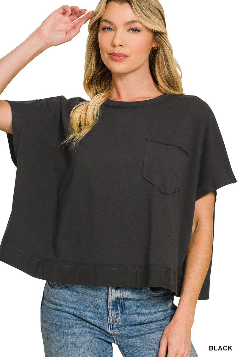 Zenana Boxy Pocket Tee - 9th Anniversary Deal *FINAL SALE*