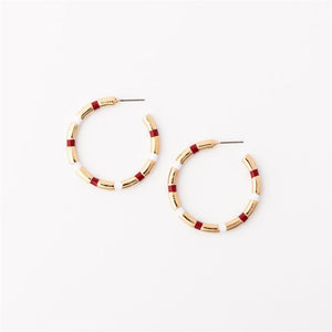 Michelle Mcdowell- Crimson & White Medium Earrings