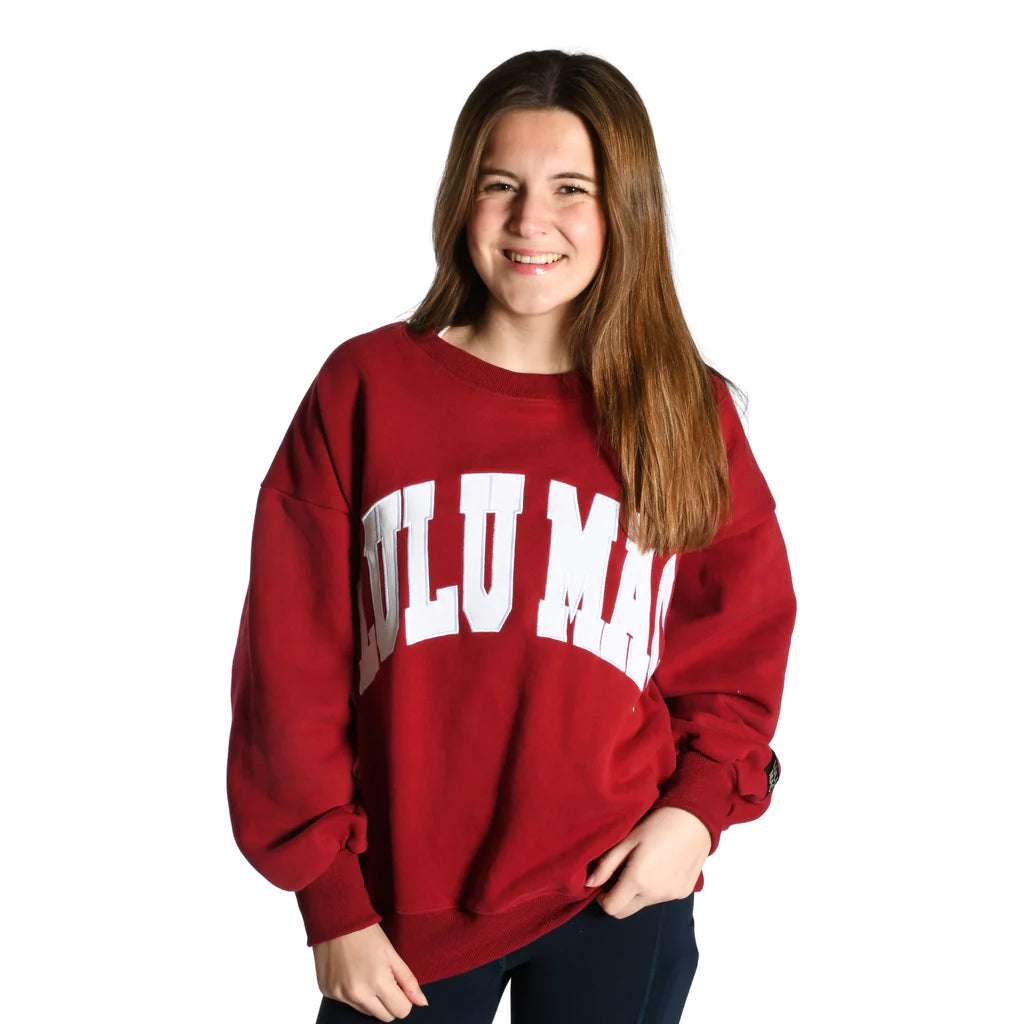 Lulu Mac Sweatshirt In Crimson With White Stitch *COMING SOON*