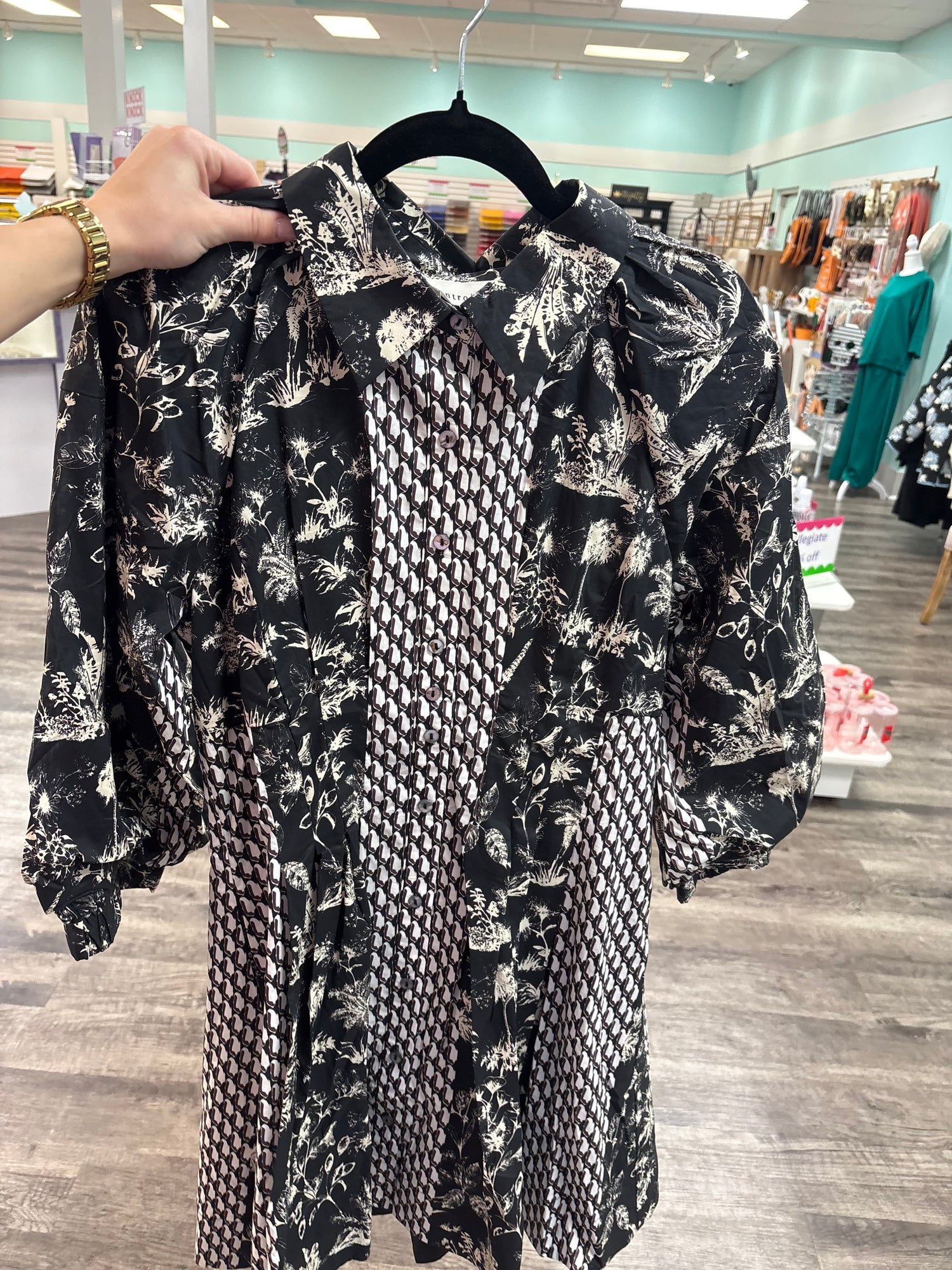 Entro Black 3/4 Sleeve Mini Dress