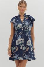ENTRO Denim Button Front Dress