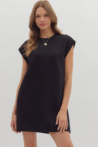 Entro Floral Cap Sleeve Mini Dress In Black