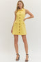 Entro Button Front Mini Dress In Yellow