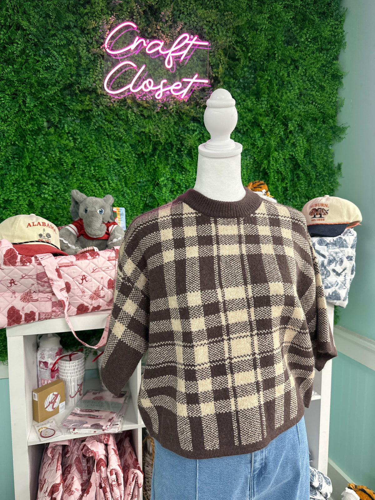 ENTRO Top In Ecru Brown
