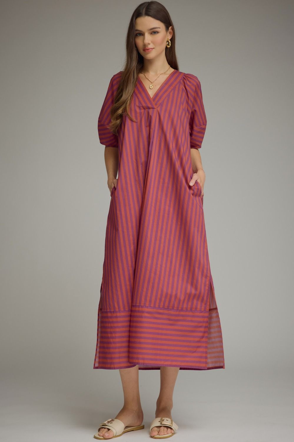 Entro Midi Dress In Plum