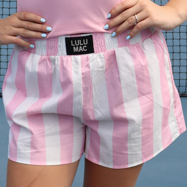 Lulu Mac Adult Light Pink Striped Boxer Short
