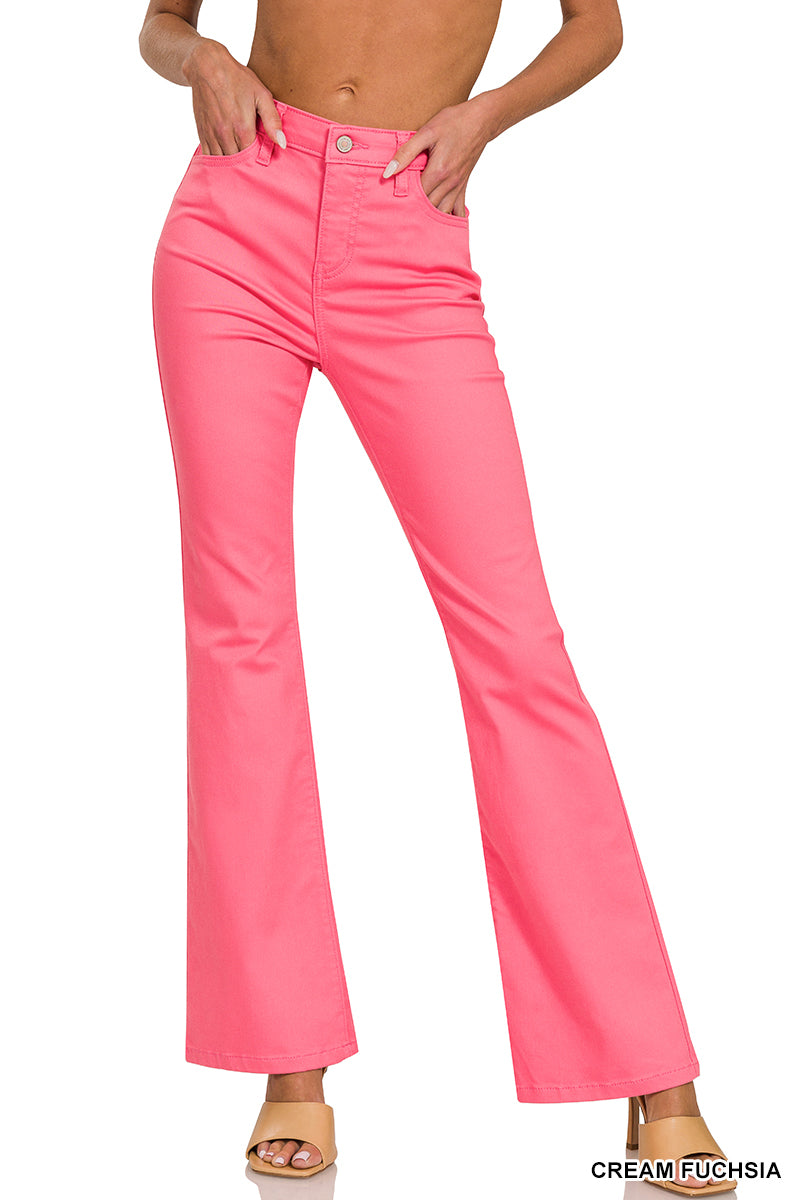 Zenana High Rise Bootcut Color Denim Pants