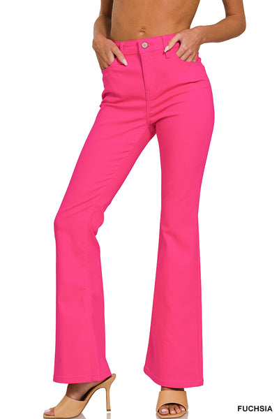 Zenana High Rise Bootcut Color Denim Pants