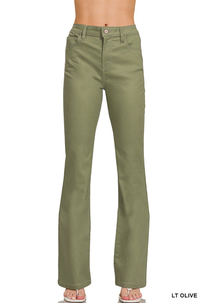 Zenana High Rise Bootcut Color Denim Pants