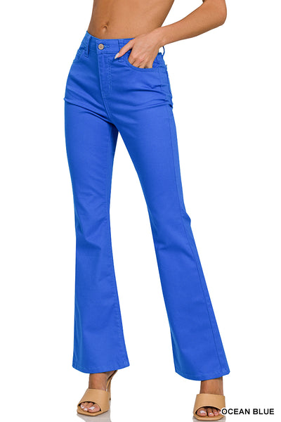 Zenana High Rise Bootcut Color Denim Pants