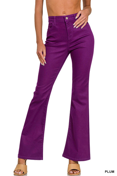 Zenana High Rise Bootcut Color Denim Pants