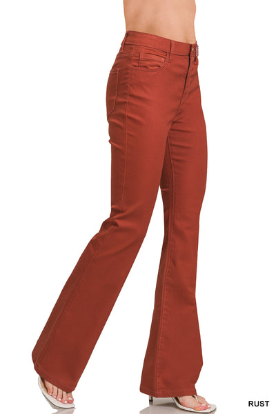Zenana High Rise Bootcut Color Denim Pants