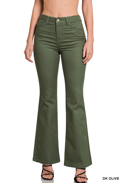 Zenana High Rise Bootcut Color Denim Pants
