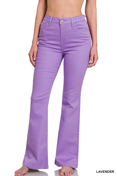 Zenana High Rise Bootcut Color Denim Pants