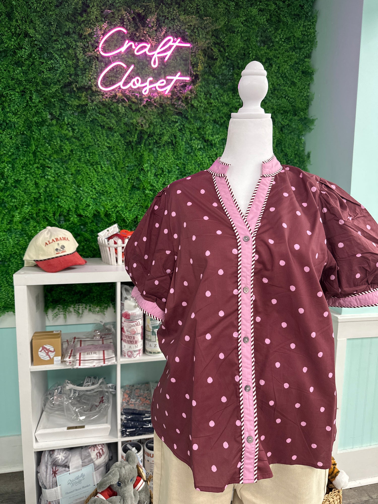 ENTRO Top In Burgundy PLUS Sizes