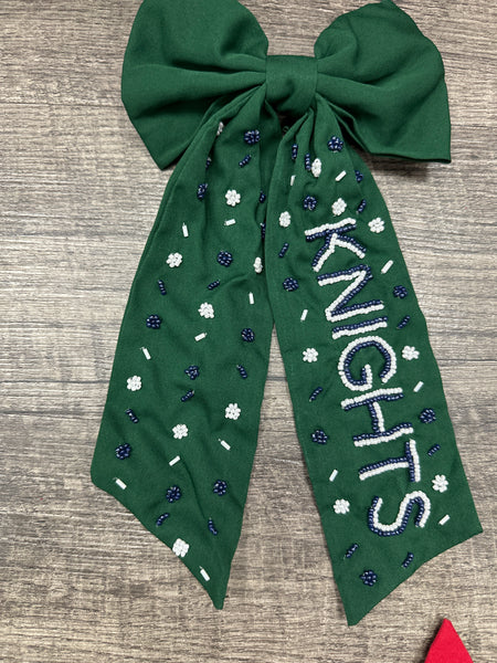 Custom School Beaded Bows