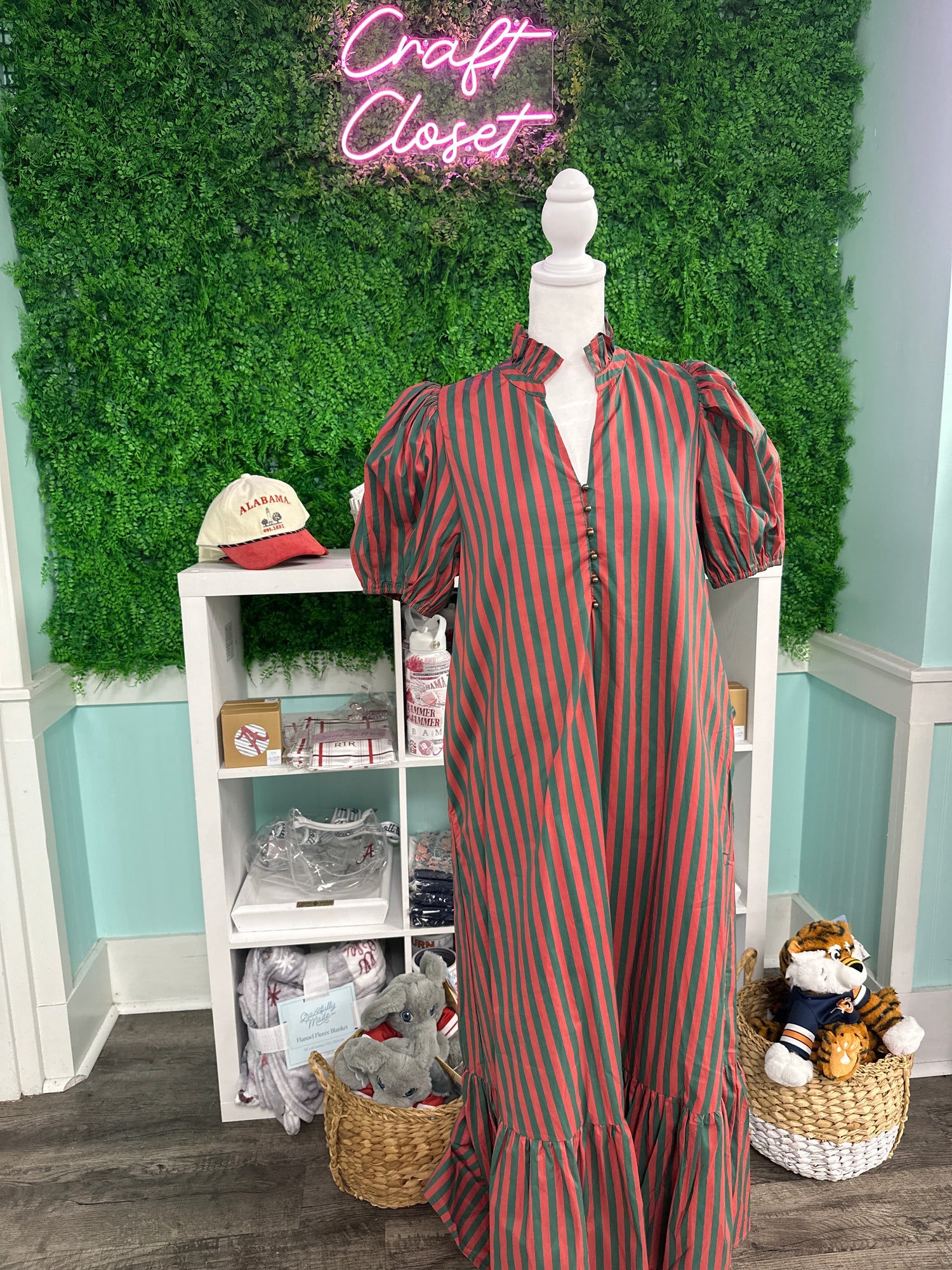 Entro Dress In Rust Green