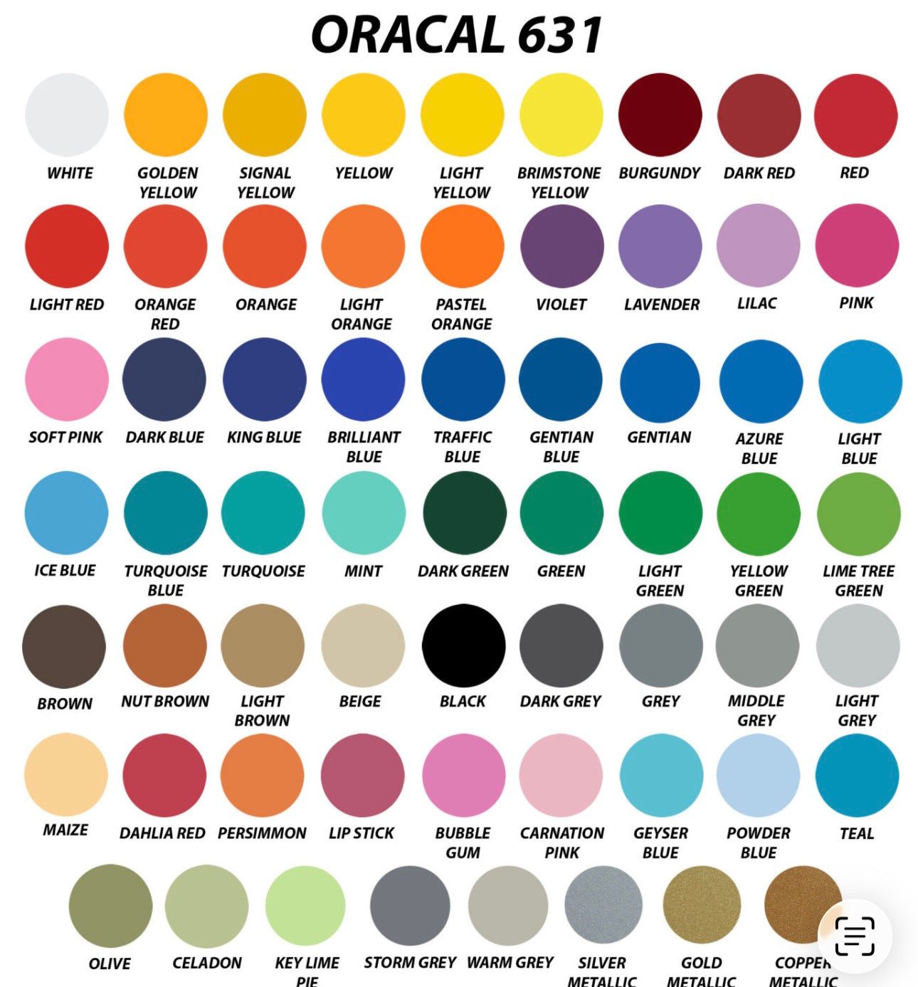 Oracal 631 Adhesive Vinyl 12"x12"