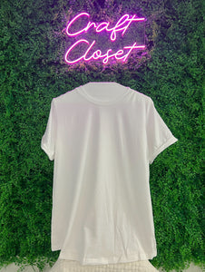 Barefoot Ladies #1282 White Casual Plain Crew Neck Tee