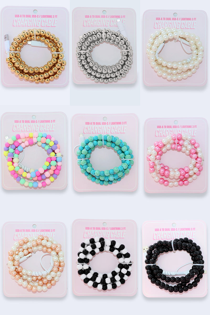Beaded Lightning Charging Cables