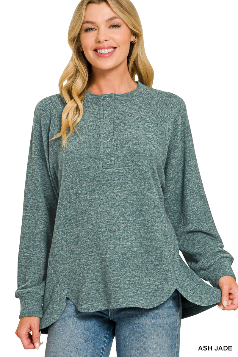 Zenana Brushed Henley Sweater *COMING SOON*