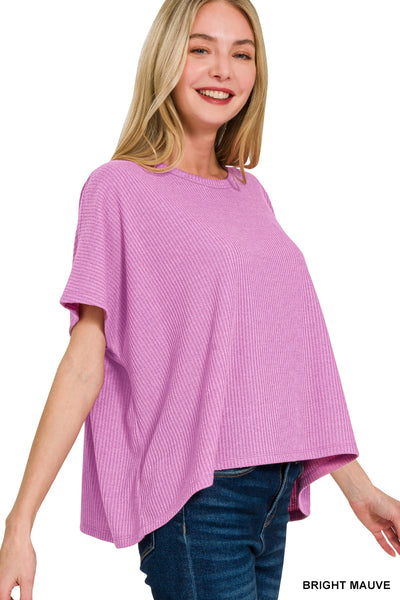 Zenana Ribbed Round Neck Top