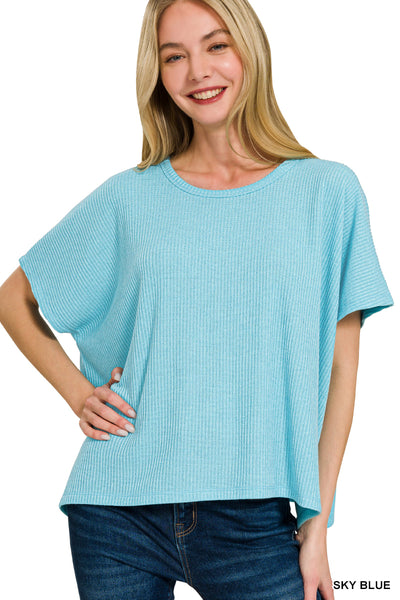 Zenana Ribbed Round Neck Top