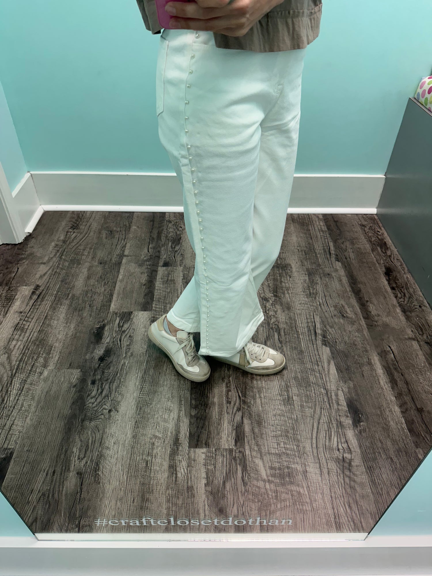 Barefoot Pearl Embellished Denim Jeans