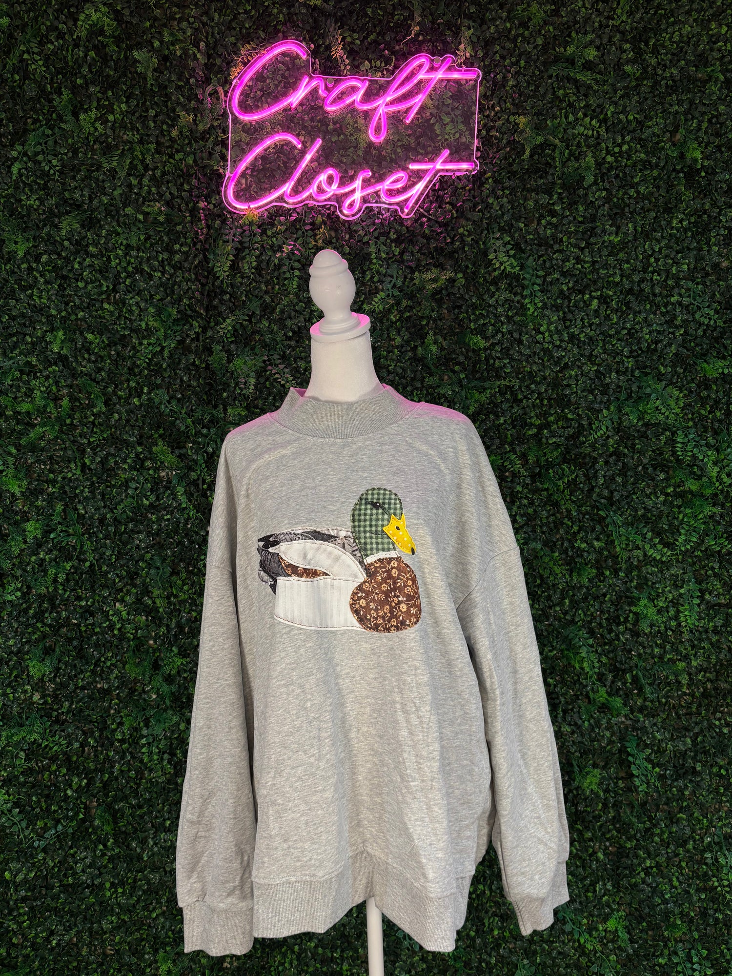 Ladies Barefoot Faux Patchwork Mallard Sweatshirt *PRE-ORDER*