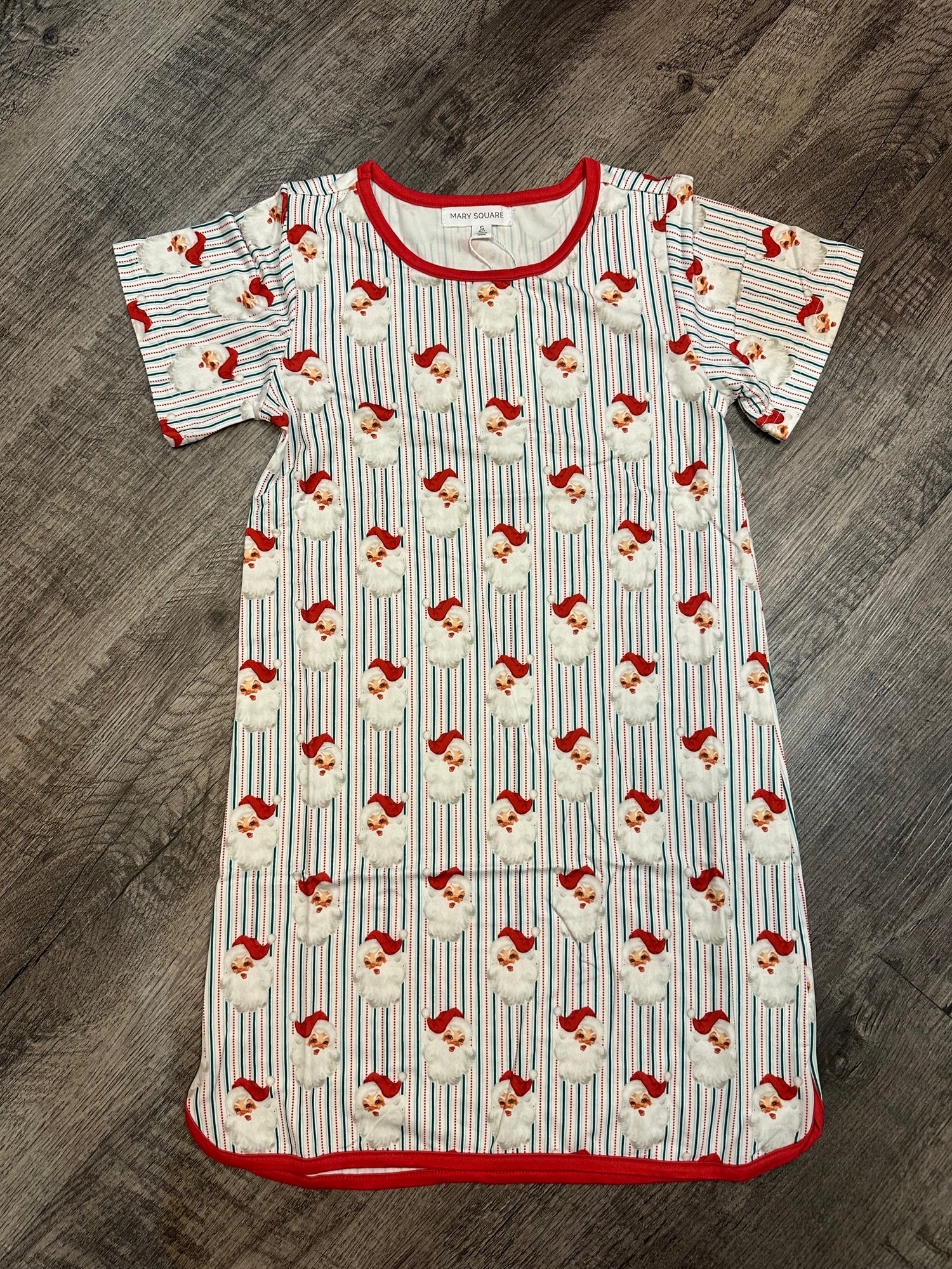 Mary Square Kids Santa Baby Stripes Nightgown