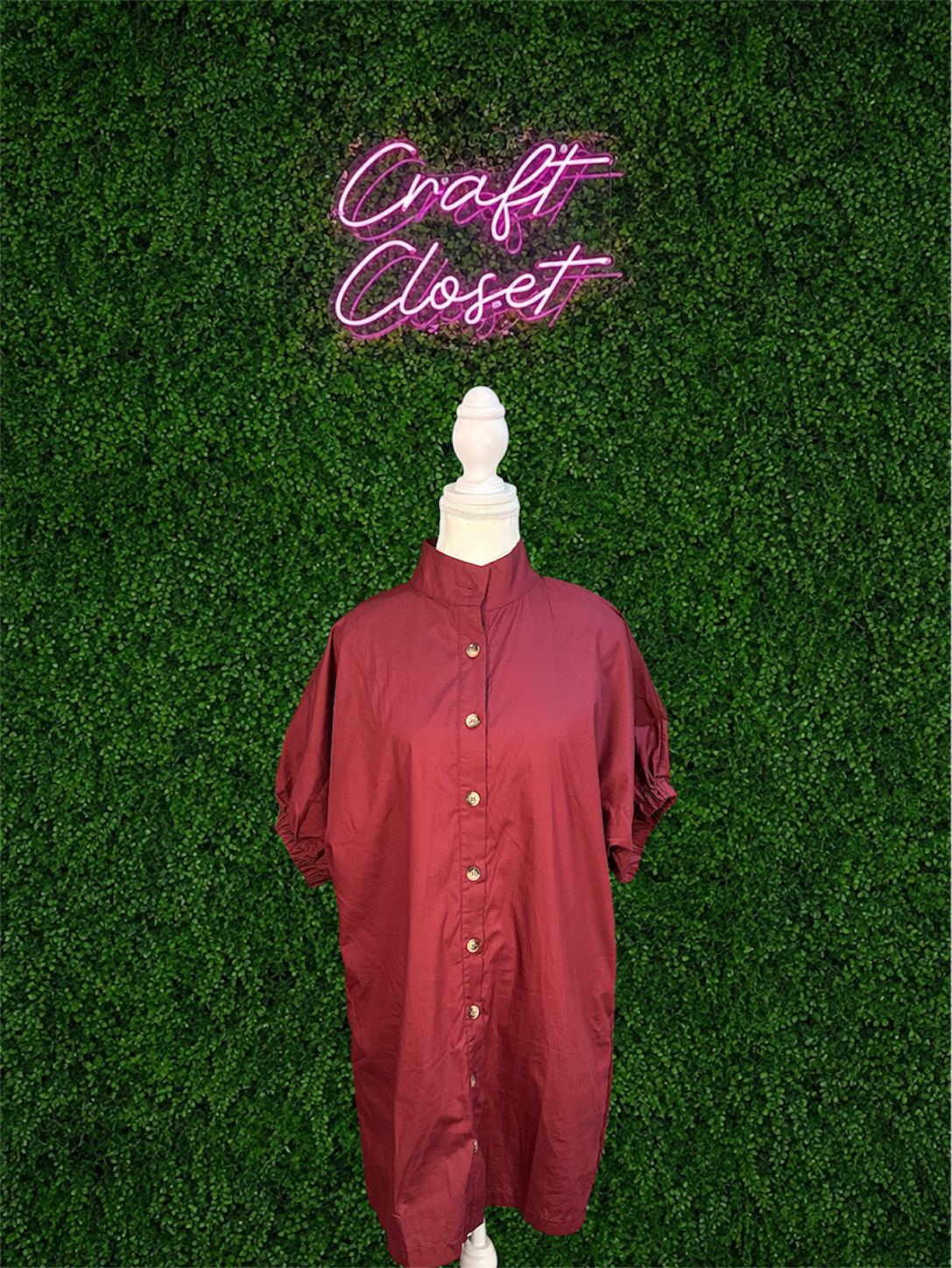 ENTRO Dress In Burgundy