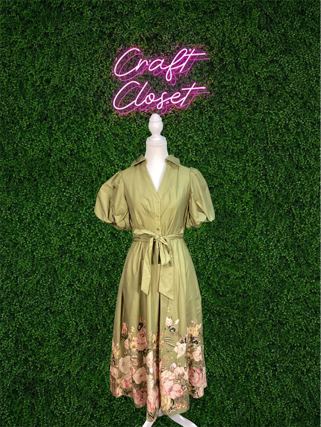 ENTRO Dress In Olive