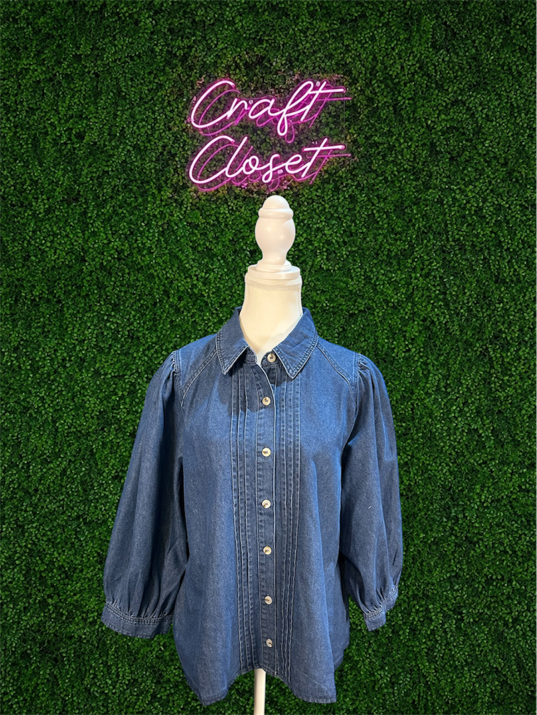 ENTRO Top In Denim