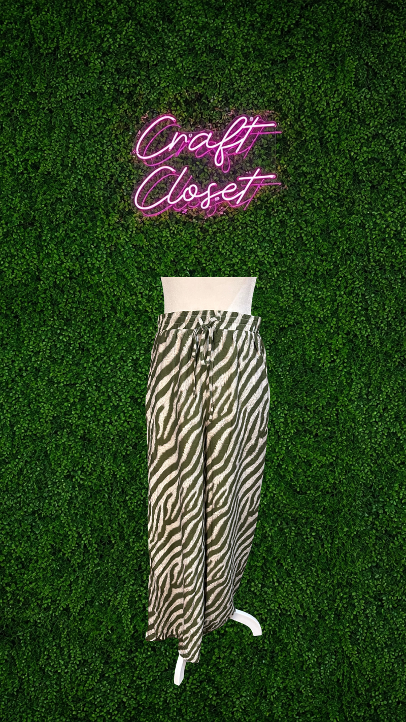 ENTRO Printed Pant In Olive