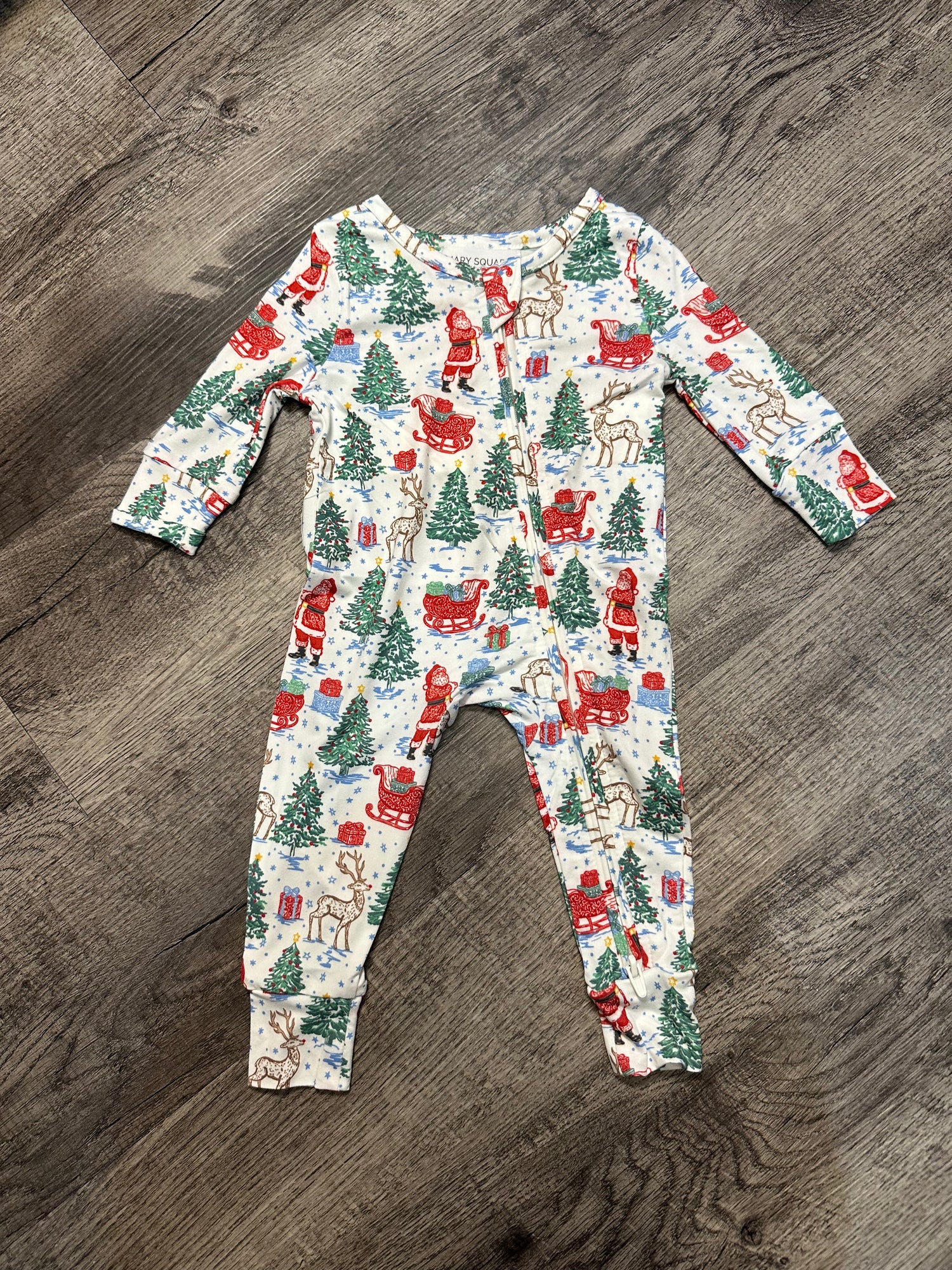 Mary Square Baby Tidings Toile Pajamas