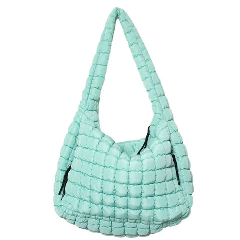 Oversized Quilted Hobo Tote Bag