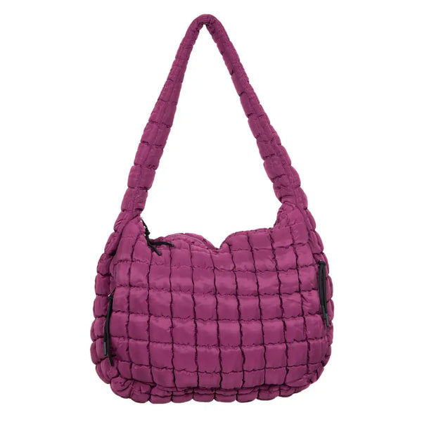 Oversized Quilted Hobo Tote Bag