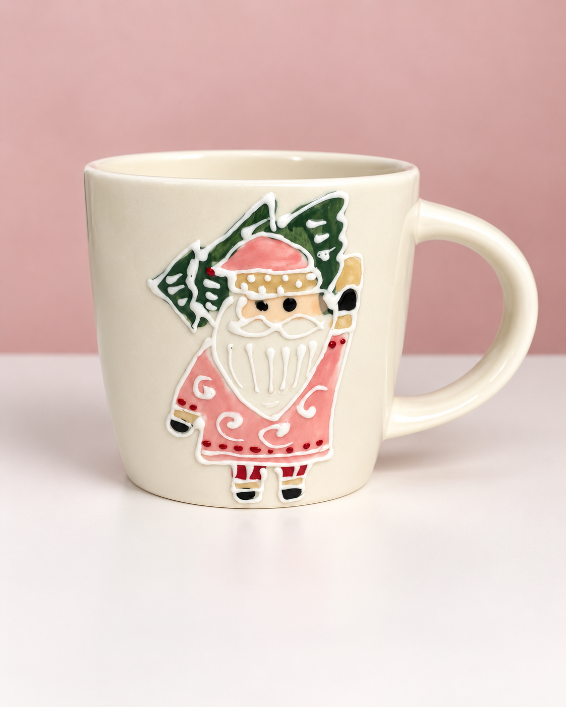 Mary Square Sculpted Mug In Whimsey Santa