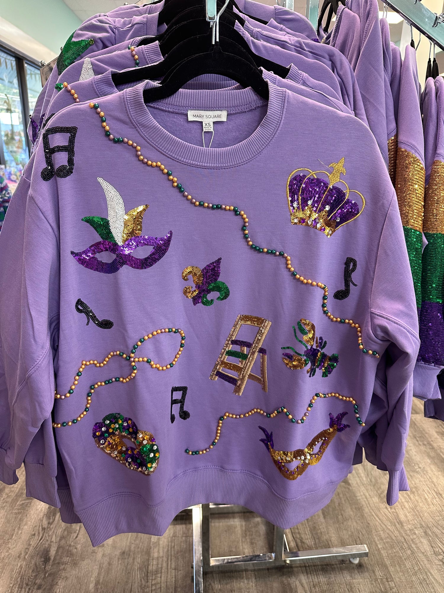 Mary Square Sarah Mardi Gras Icon Sweater