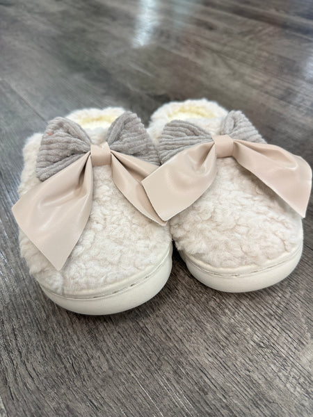 Barefoot Bowknot Applique Slipper