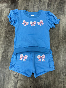 Barefoot Blue Bow Short Set (Winter '24)